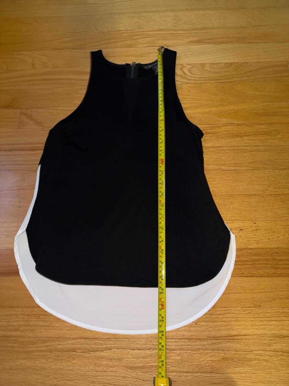 Banana Republic Black Tank Top with White Layered Hem